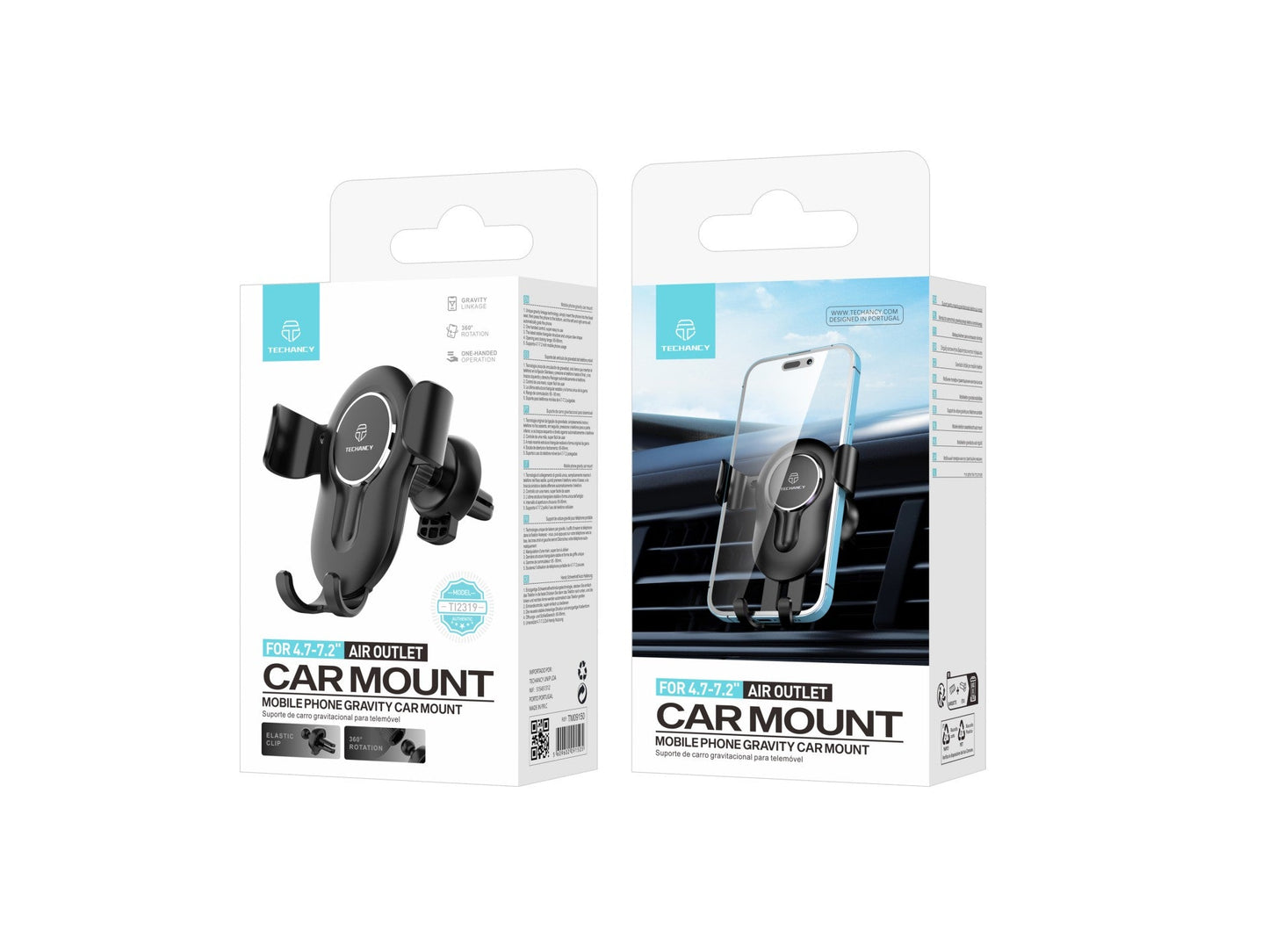 Techancy Suporte De Telemóvel Para Automóvel TI2319,Auto Grip Suporte