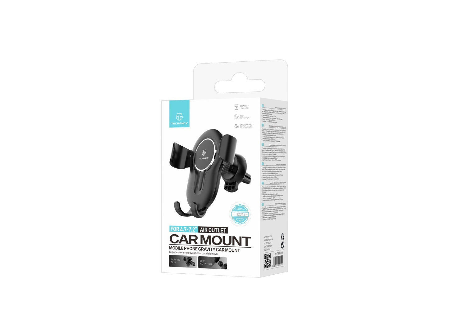 Techancy Suporte De Telemóvel Para Automóvel TI2319,Auto Grip Suporte